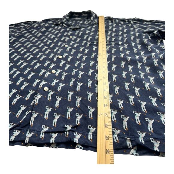 Polo Ralph Lauren Berkeley Shirt Mens Large All Over Golfer Print Short Sleeves - Picture 5 of 8